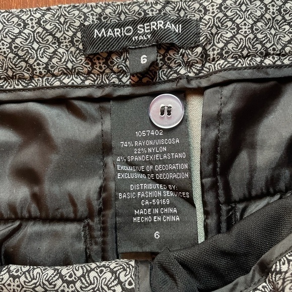 🌿SALE🌿MARIO SERRANI Made in Italy Black White Pants size 6 - Picture 3 of 9
